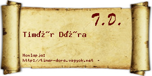 Timár Dóra névjegykártya